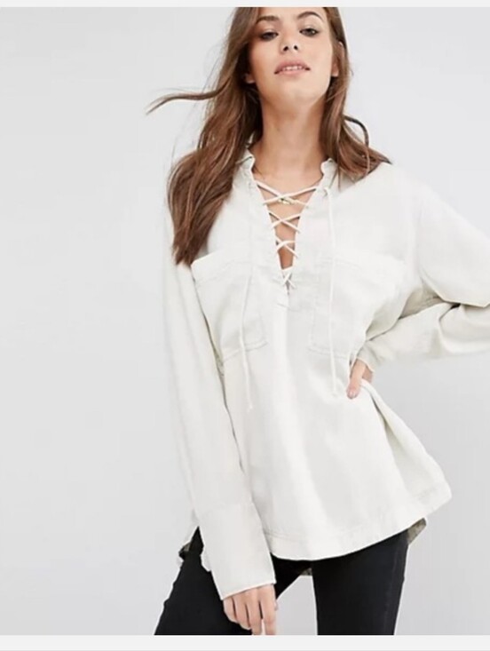 Free People Tops - 𝅺Free People Under Your Spell Lace Up Top Size Medium